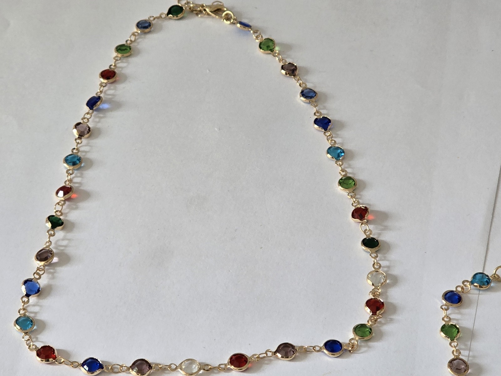 Gemstone Necklace Matching Bracelet Set For Teenage/adults Jewellery Box