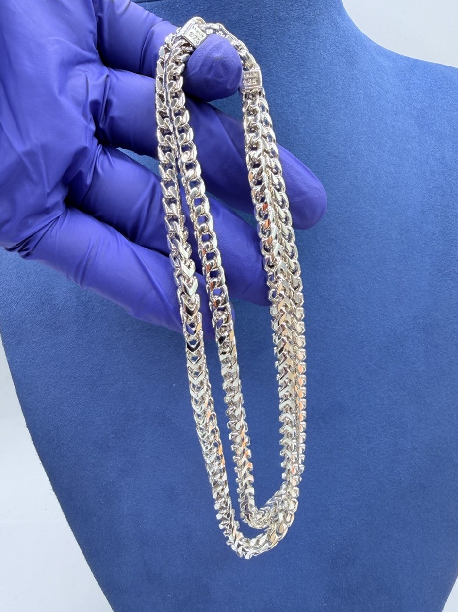 HEAVY SOLID 925 ITALY STERLING SILVER FRANCO CHAIN NECKLACE 28 6MM 863G G2U
