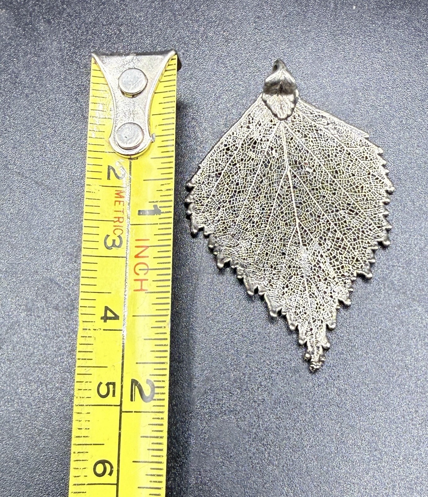 Silver Real Leaf Pendant Electroformed Birch Aspen Skeleton Boho Jewelry