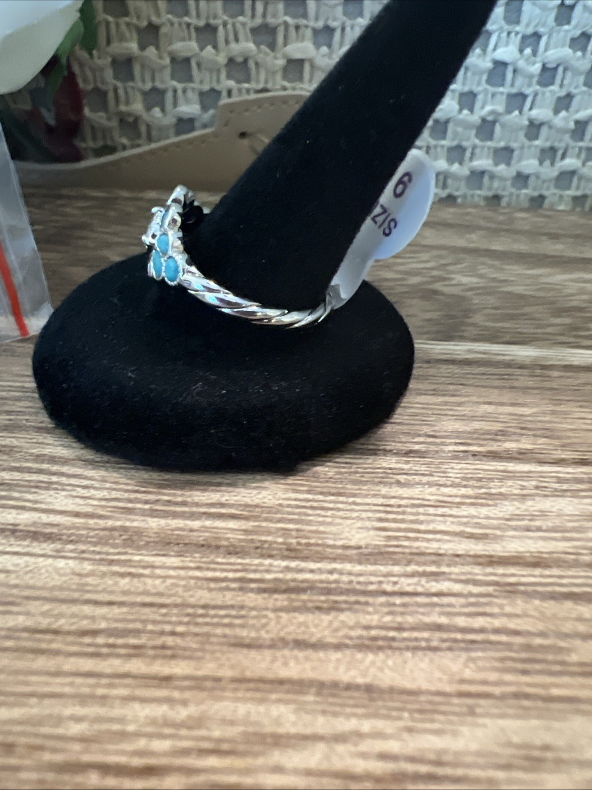 Bomb Party Wild And Free. Size 9 Ring. Turquoise Magnesite. Rhodium Plating.