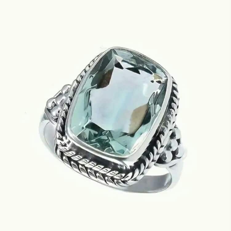 Elegant 925 Sterling Silver Blue Topaz Fashion Wedding Engagement Ring Size 8