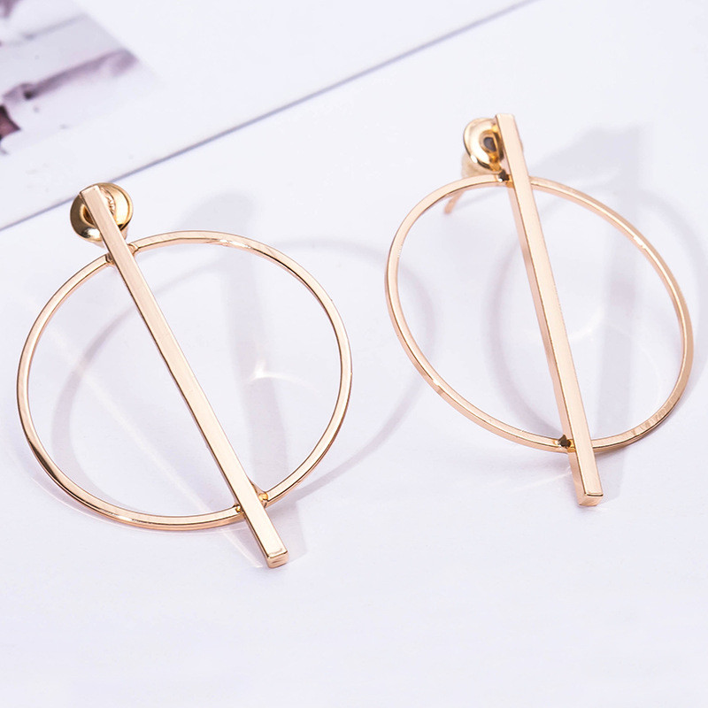 Women’s Fashion Jewelry Gold & Silver Color Circle Geometric Stud Earrings 56-8