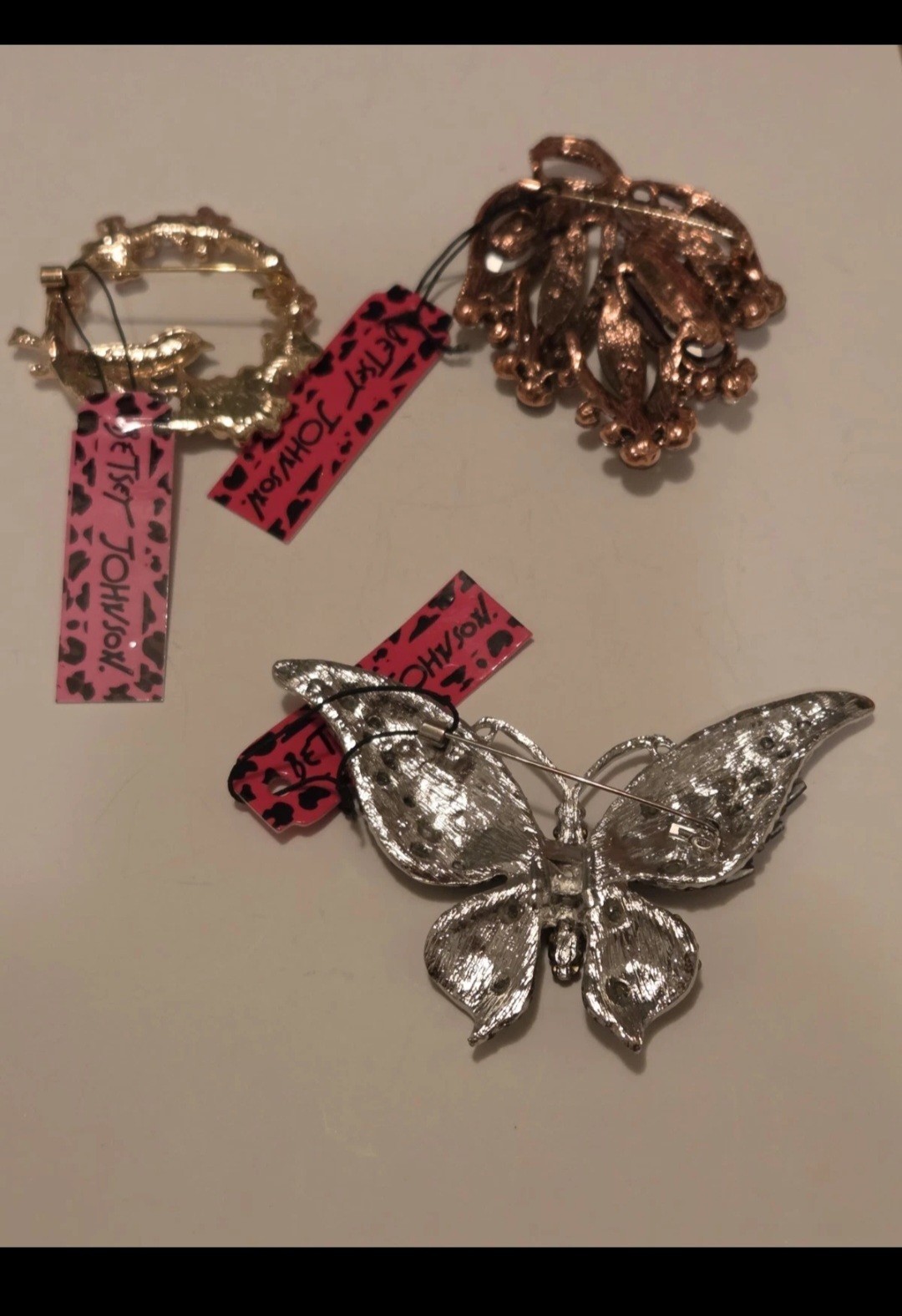 Butterfly Bird Floral Leaf All Occasions Rhinestone Brooch Pin Lot P2-113
