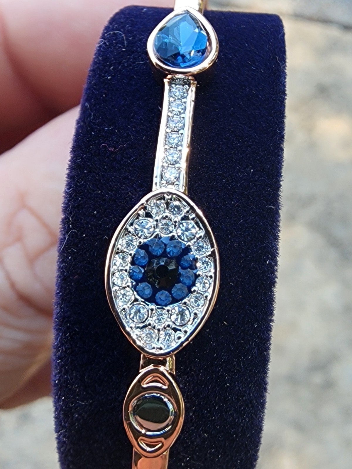 Swarovski Symbolica bangle Evil eye, Blue, Mixed metal finish 5171991