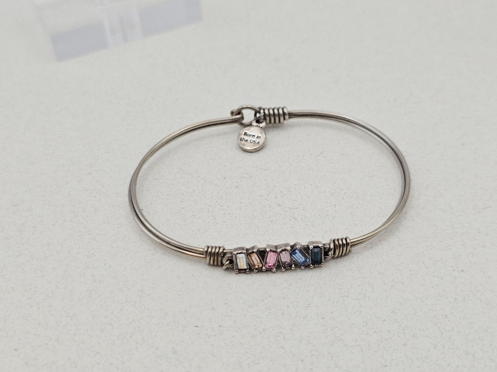 Luca + Danni Mini Hudson Bangle Bracelet Hook Cuff Silvertone Regular 🎉
