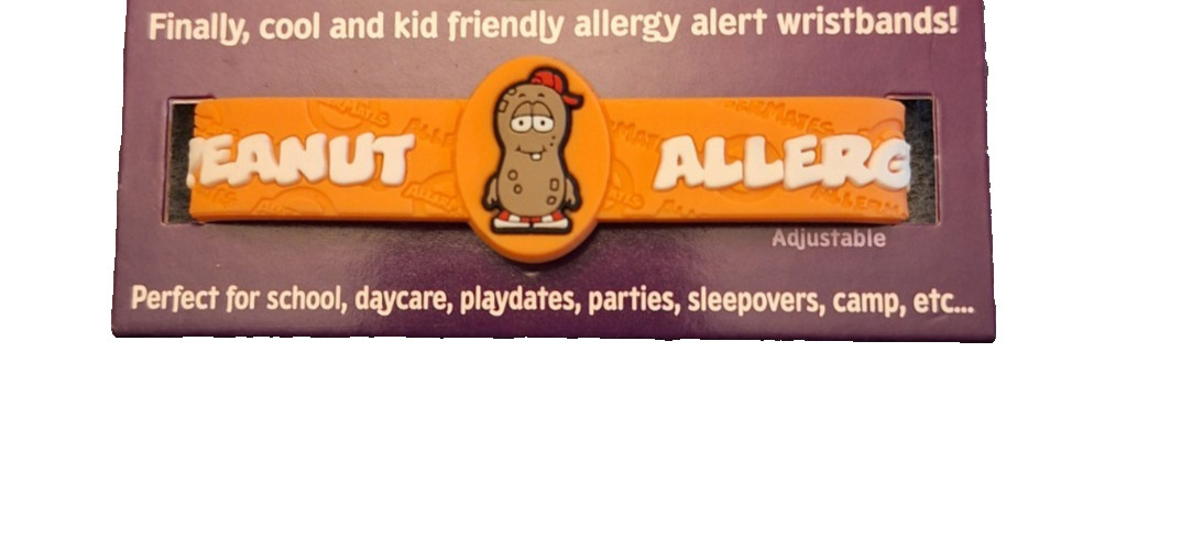 Allermates Peanut Allergy Bracelet Kids Medical Alert Wristband NWT school camp