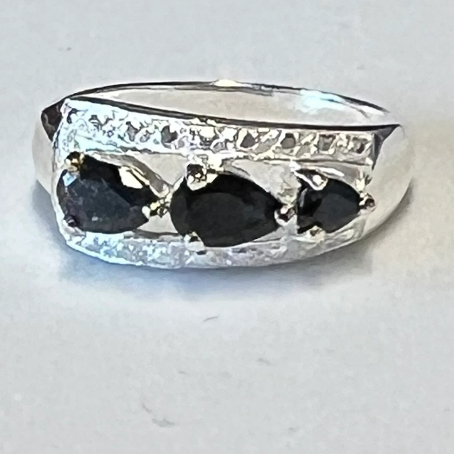 Women’s Silver Ring With Black Onyx And Silver Ring Size 7.5 Gem13