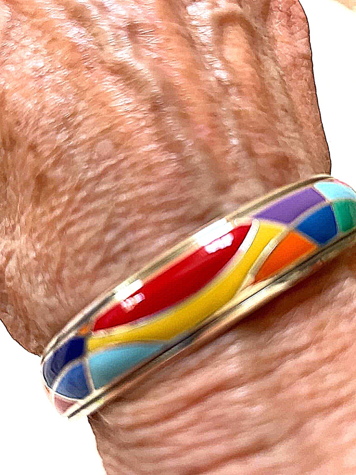 Brighton Colormix Mosaic Enamel Set Reversible Pendant + Bangle + Earrings