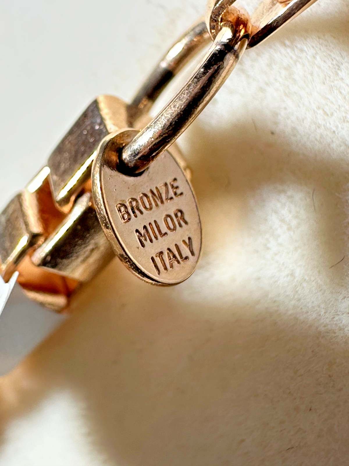 Beautiful Milor Italy Bronze Rose Gold Plate Box Chain necklace. 38.73g L-16 in