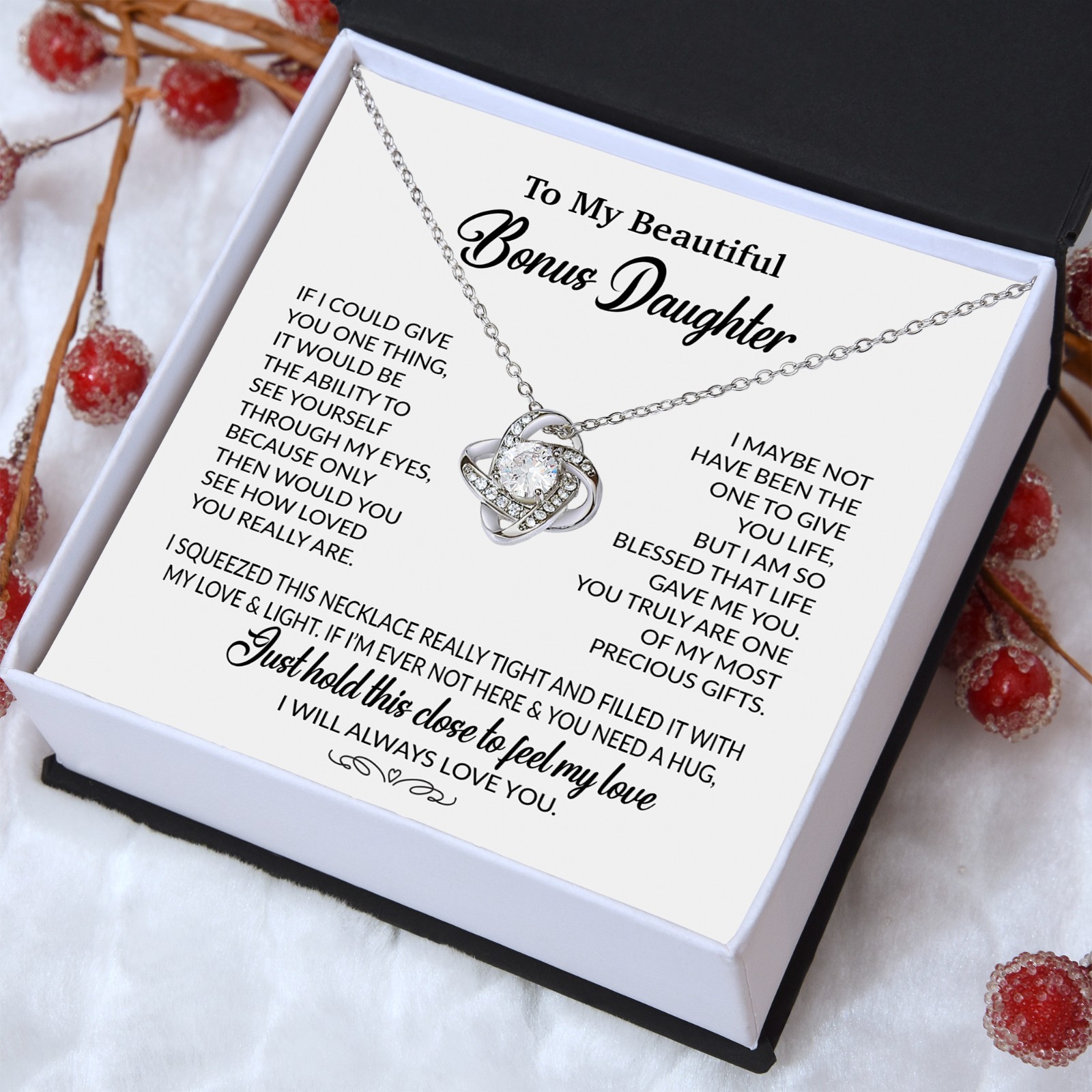 To My Bonus Daughter Necklace, Gift for Bonus Daughter, Step Daughter Birthday