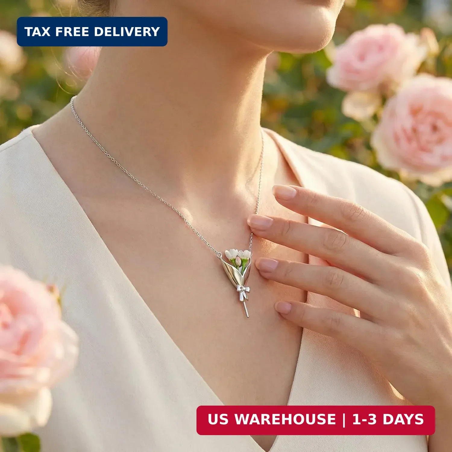 Dcfywl731 Flower Holder Necklace DIY Bouquet Necklace Wearable Mini Vase Jewelry