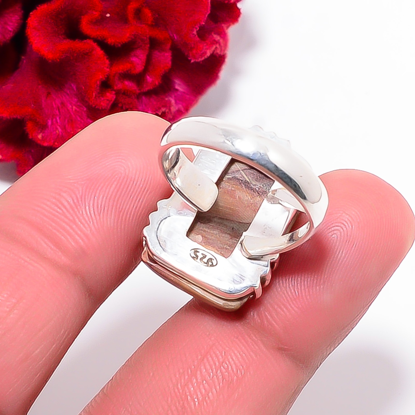 Wave Dolomite – Mexico Gemstone 925 Sterling Silver Ring S.7.5 R102521