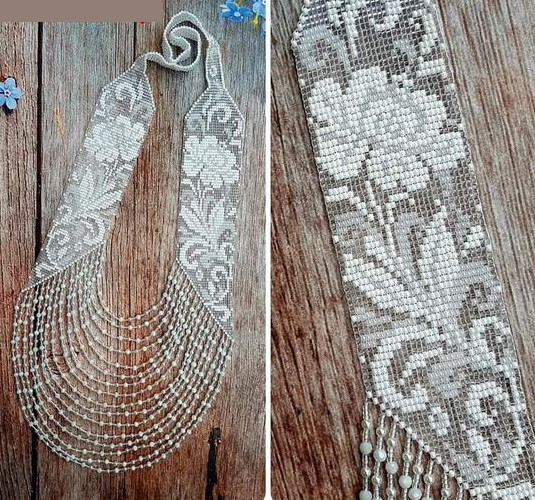 Handmade Necklace Seed Bead Boho American Style Nativ Beaded Multi Strand