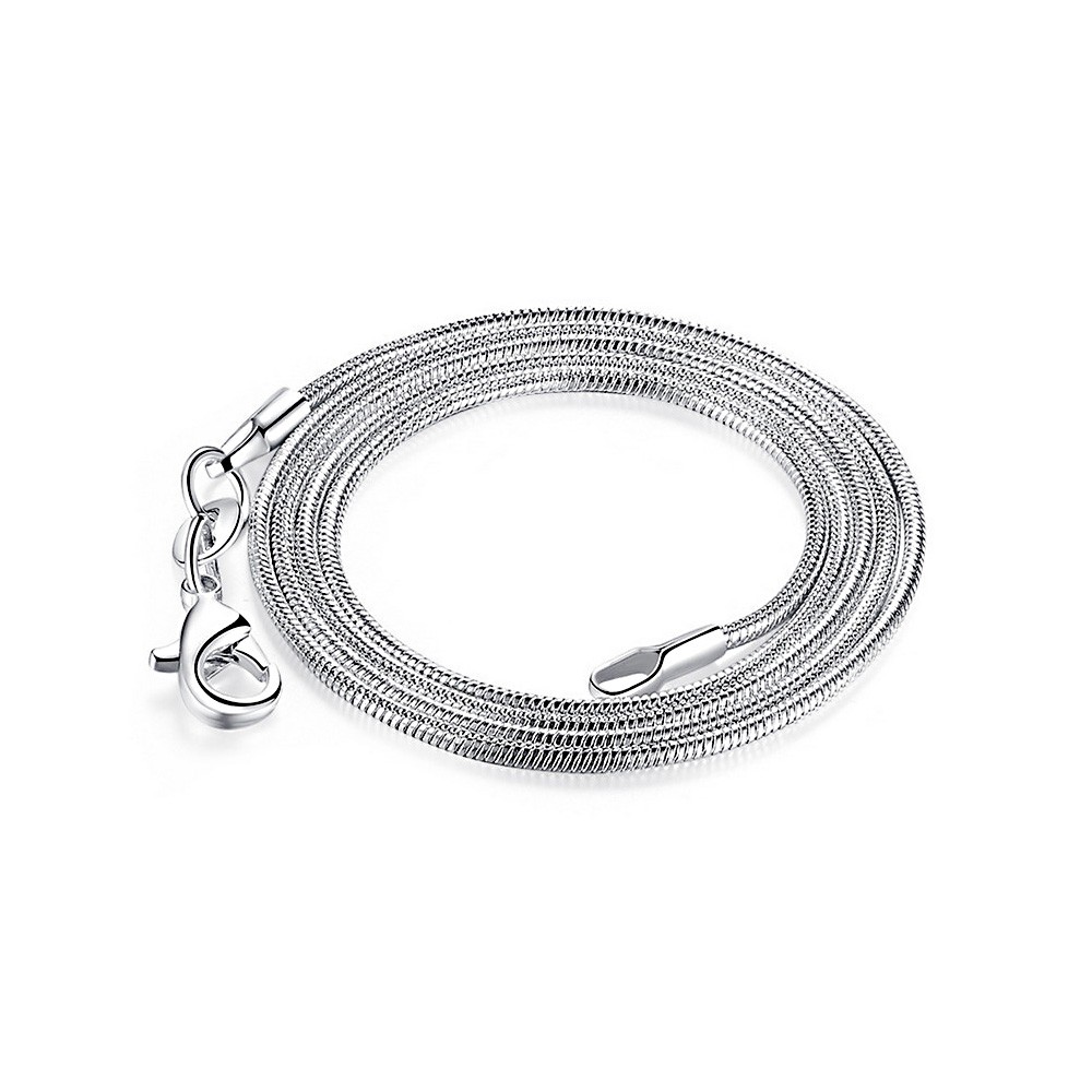 10PCS Wholesale 925 Silver 1MM 16-24inch Snake Chain Necklace Jewelry