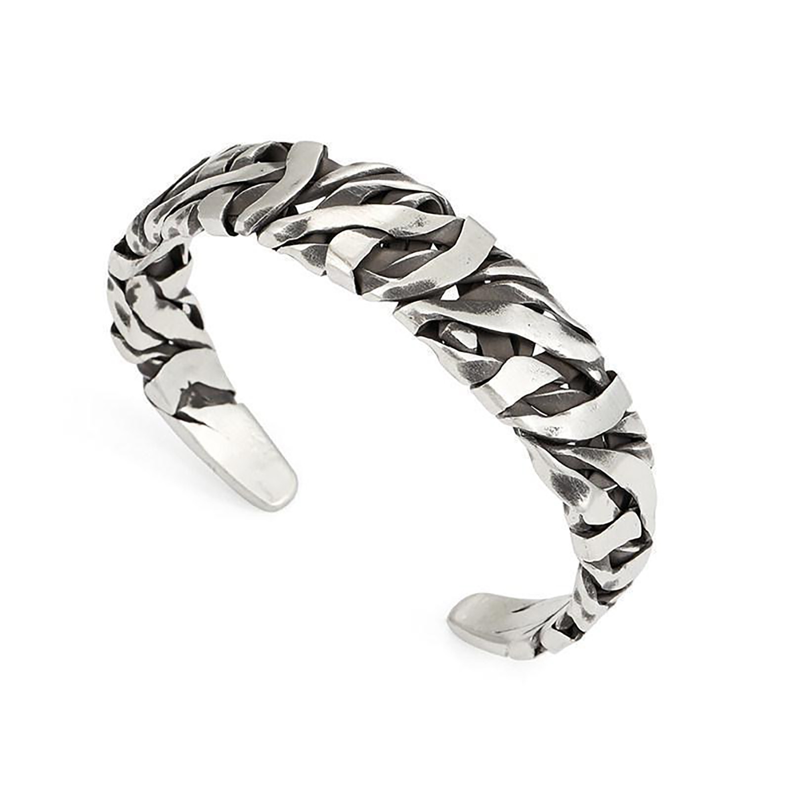 Vintage Twisted Weave Open Bangle Retro Industrial Cuff Bracelet Men Gift Jewelr