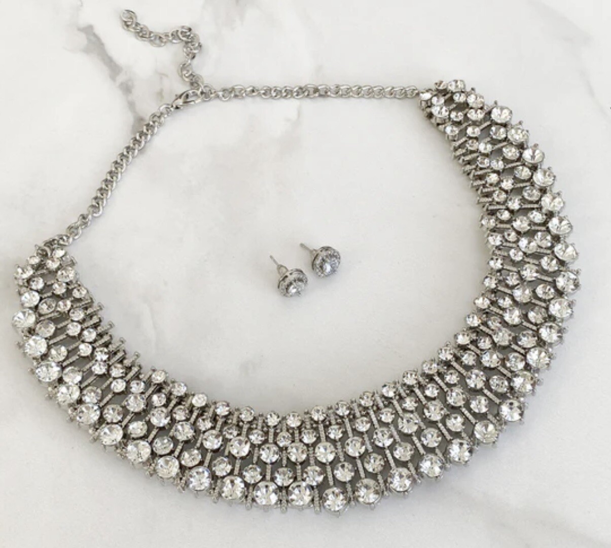 Jewels By House Of Aria Kiara Silver Statement Necklace ONLY Choker Boxed NIP