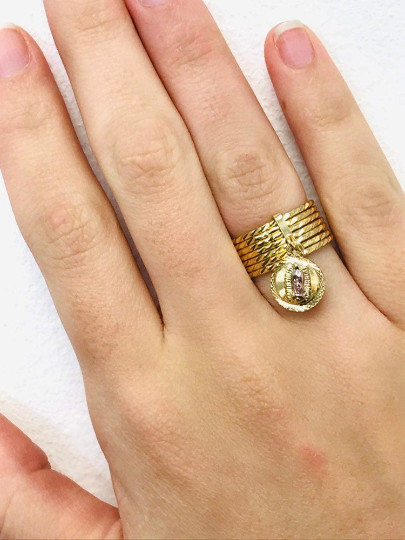 14k GF Virgen Guadalupe 7 Days Semanario Women´s Ring Size 7-10,Anillo Semanario