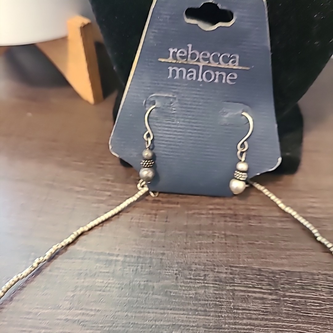 Rebecca Malone Brand Bib Necklace & Earrings Set Ladies NEW Casual Beaded 16″