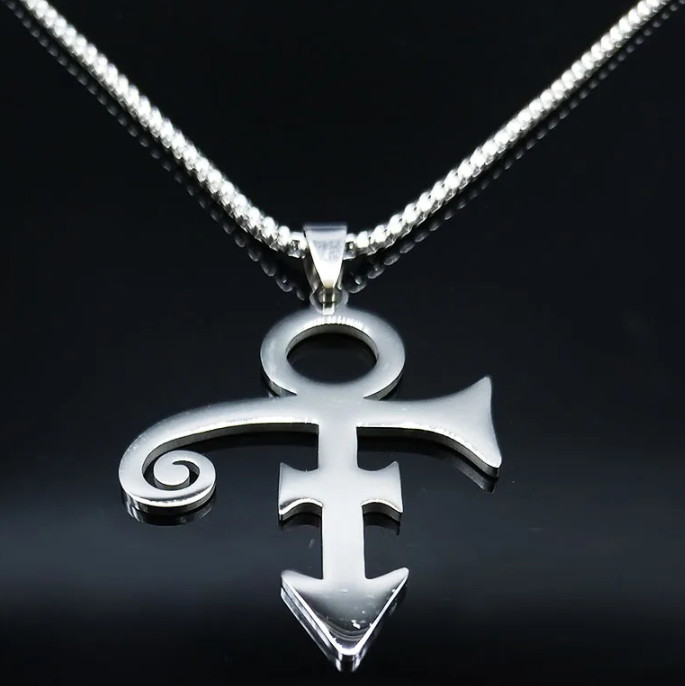 New Prince Love Symbol Necklace Large Stainless Pendant Peace Rip Memorial