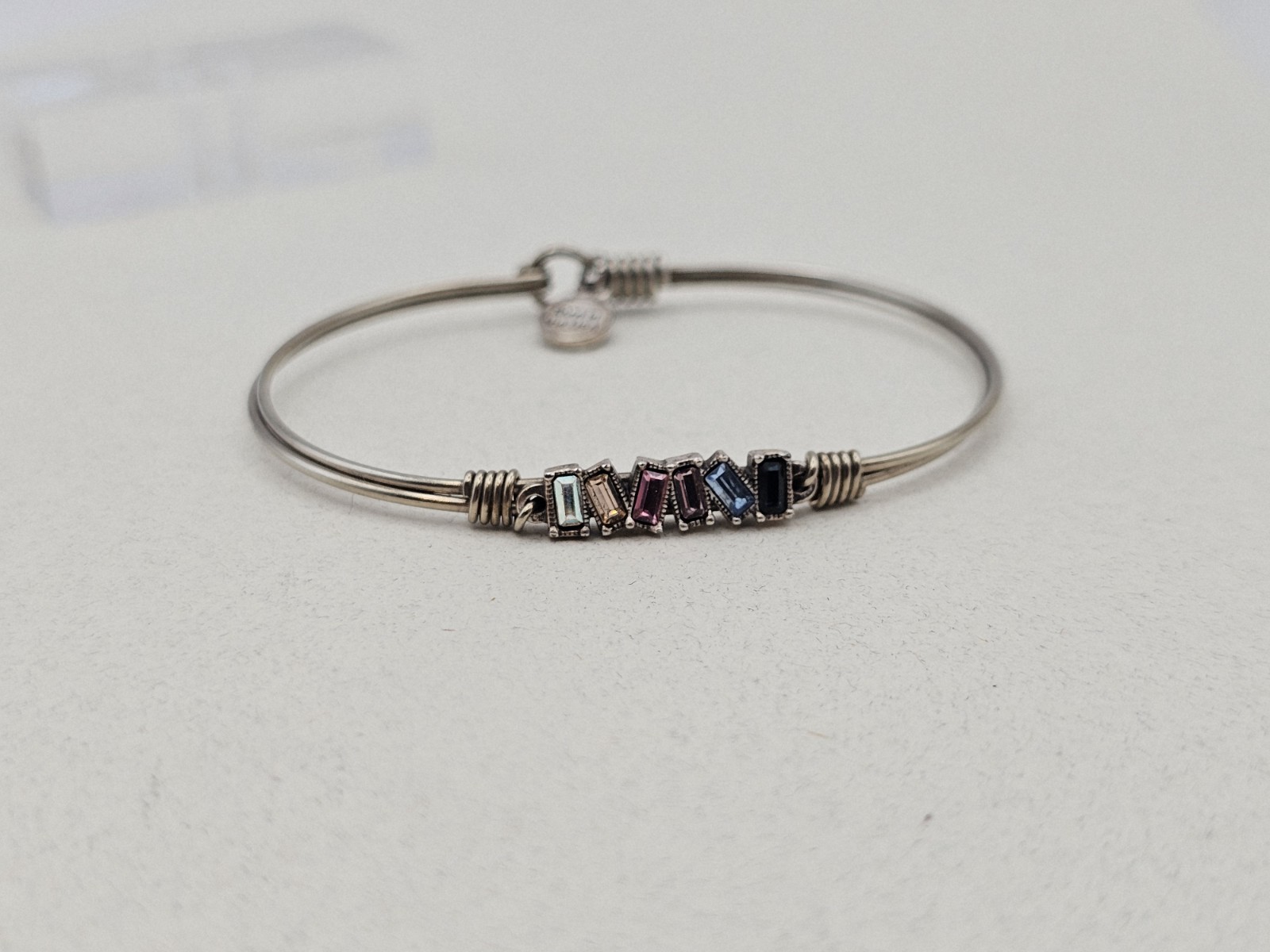 Luca + Danni Mini Hudson Bangle Bracelet Hook Cuff Silvertone Regular 🎉