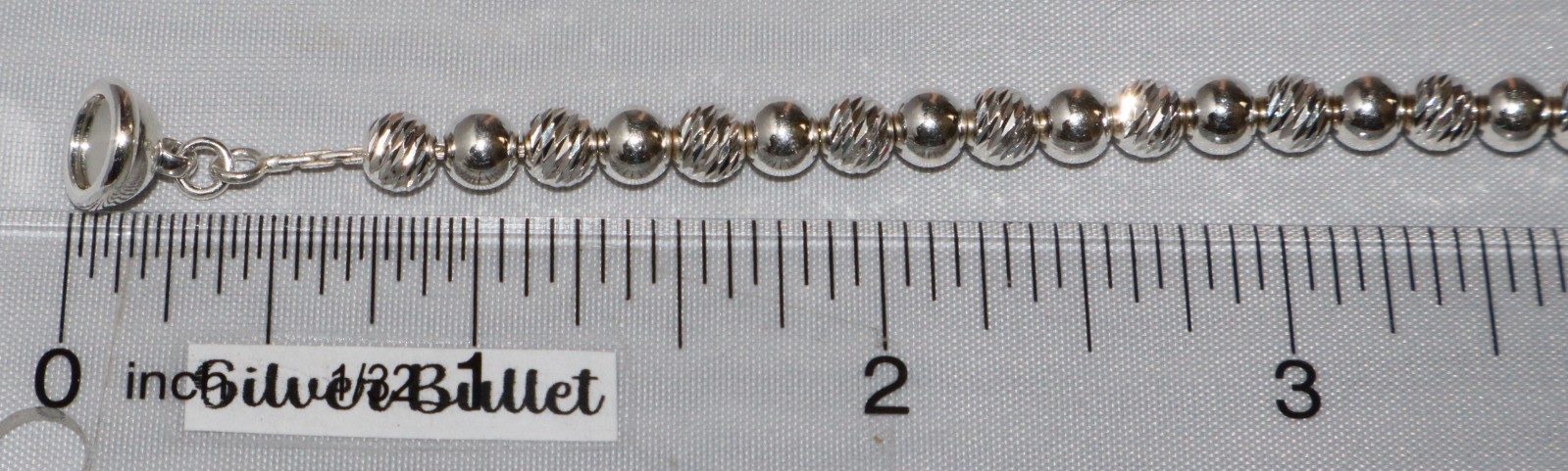 Milor Sterling Silver Textured Bead 8 inch Magnetic Clasp Bracelet