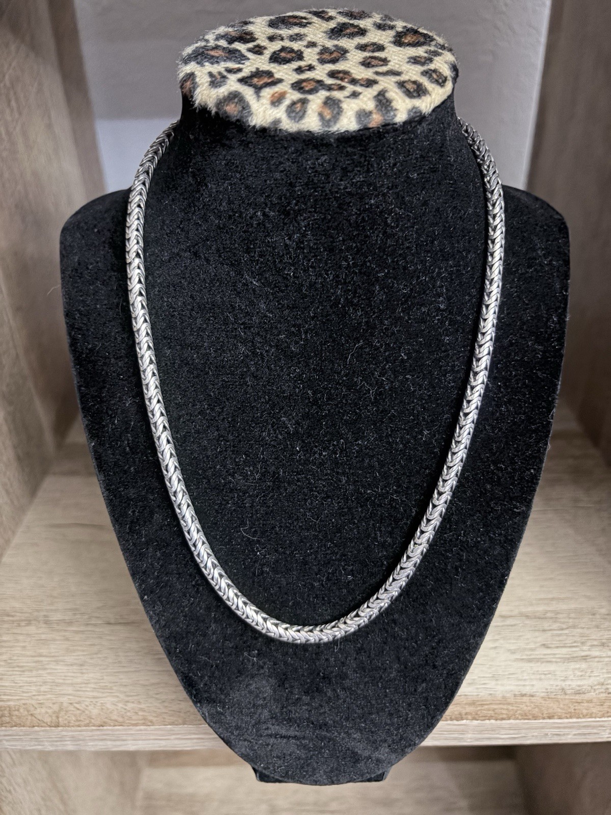 Sterling Silver Wheat Chain 17” Necklace Hook Clasp