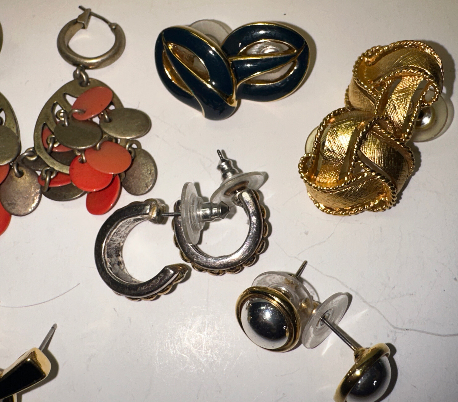 Branded Lot of 6 Fashion Pierced Earrings Napier LC RLL Trifari Monet See Photos