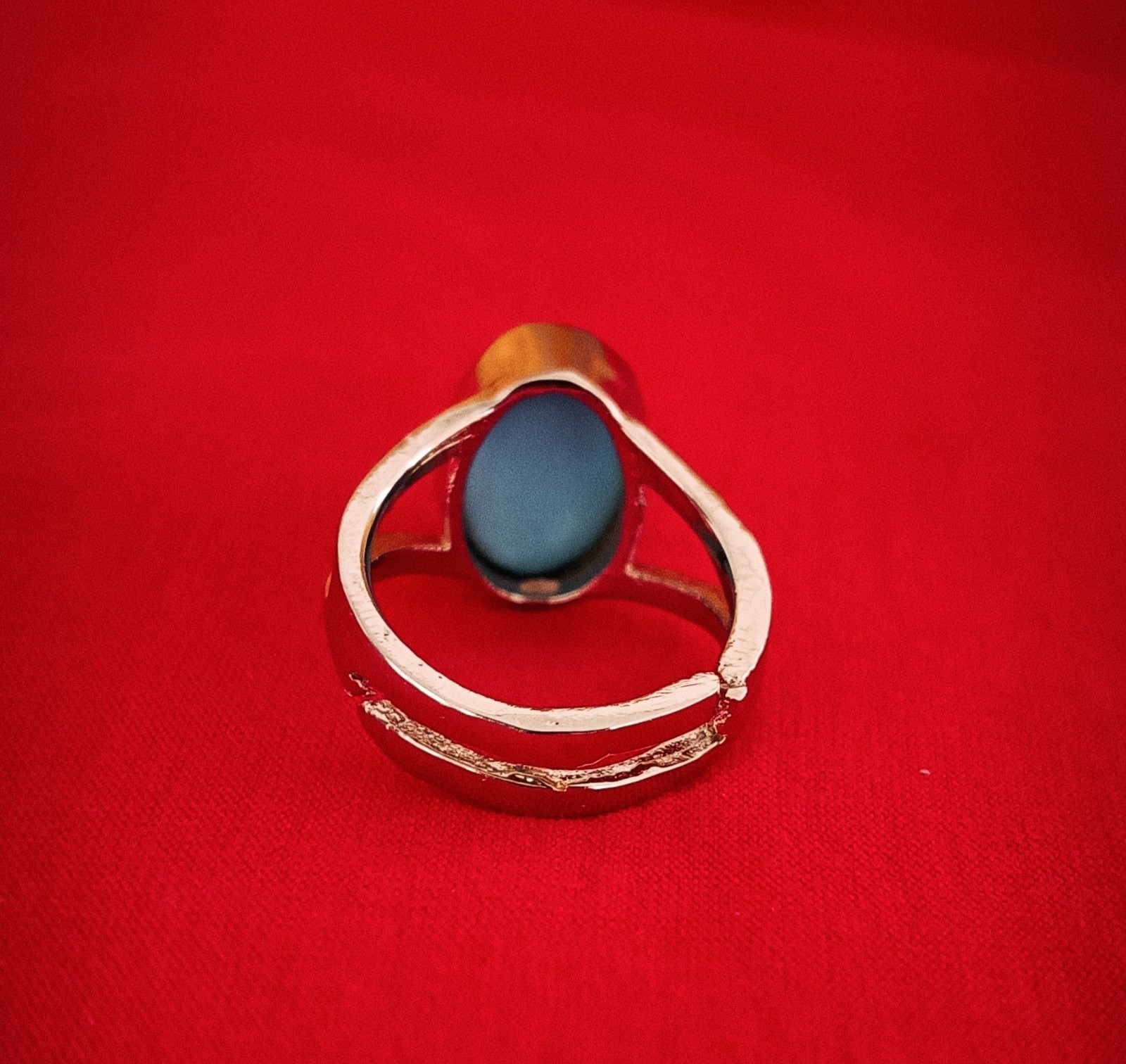 Silver Plated Blue Oval Stone Ring | Stylish Artificial Gemstone Jewelry for Wom