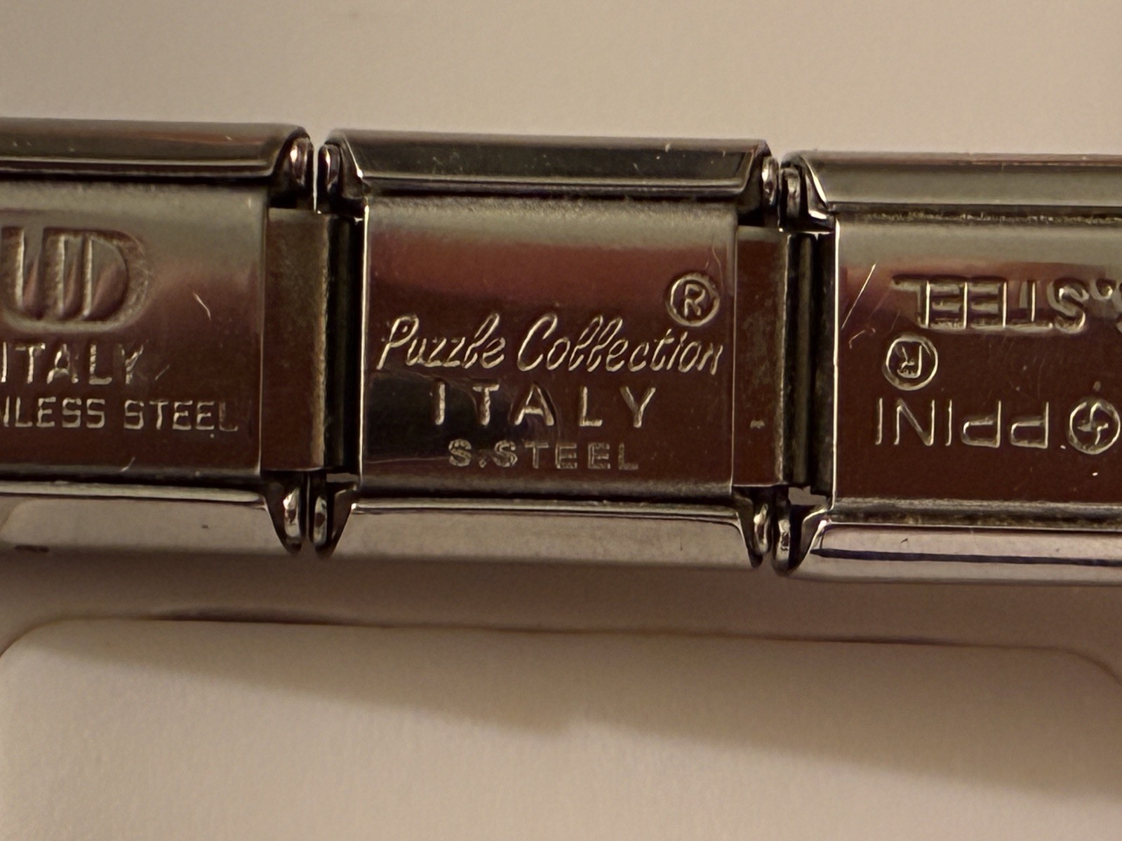 Italian Modular Charm Bracelet Lot Temptation Casa D’Oro Puzzle Collection Italy