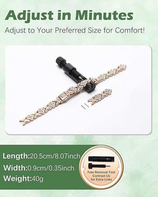 Pulsera de cobre puro para mujer, con imán ultrarresistente