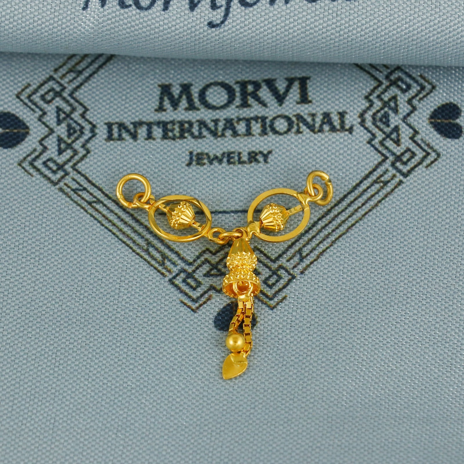 NEW Morvijewels 22K 916 Pure Gold Delicate Design Mangalsutra Pendant Charm