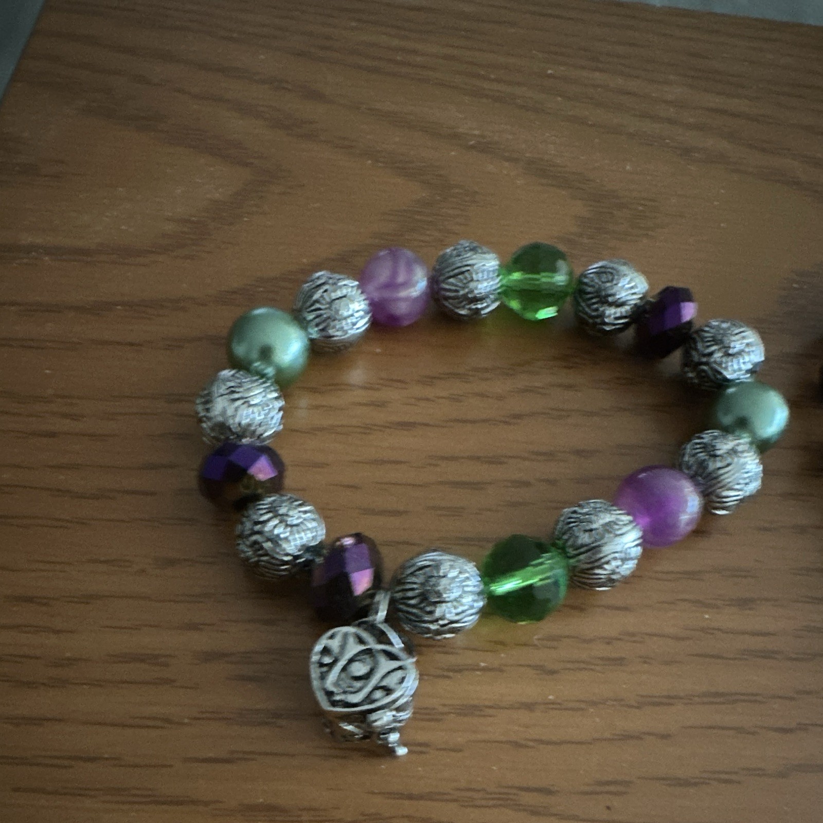 Alexas Angels Lot of 3 Beaded Stretch Dangle Charm Bracelets Multicolor Signed