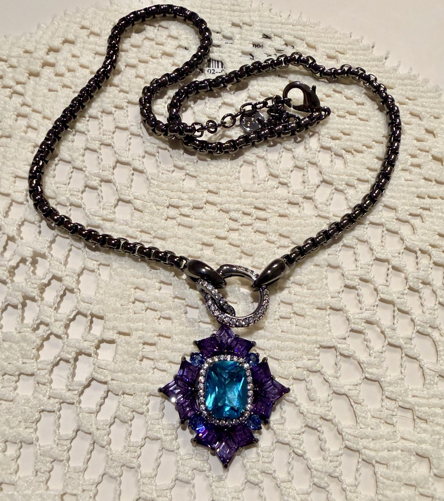 New Bomb Party Sirens Necklace “DEEP SEA WHISPER” Paraiba Tourmaline & Amethyst
