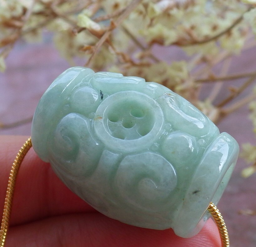 1Pcs Certified Lavender Green Natural A Jade jadeite Pendant Flower Bead 469874