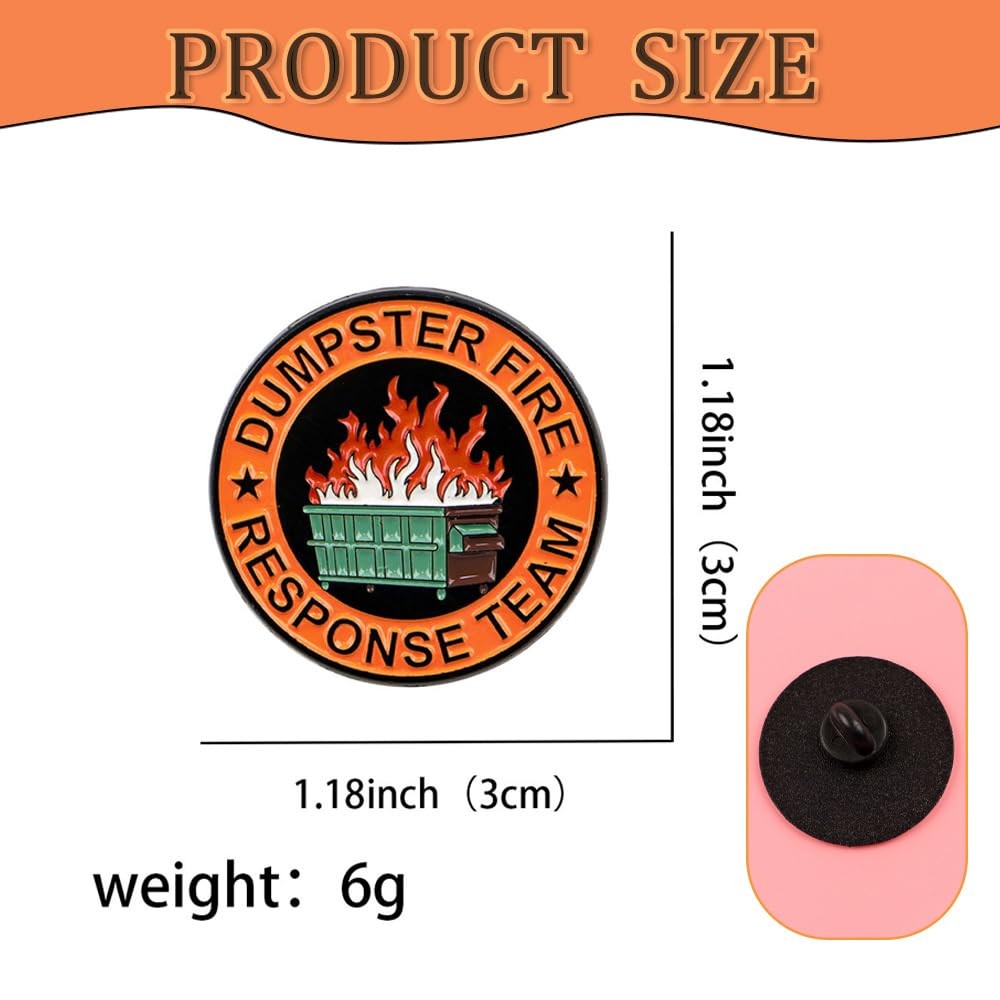 1Pcs/5Pcs/10Pcs Dumpster Fire Enamel Pins Response Team Alloy Small, 10Pcs