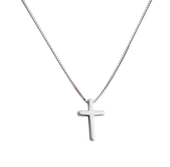 FREE SHIPPING OVER 10$ Cross Pendant Necklace Sterling Silver Plated