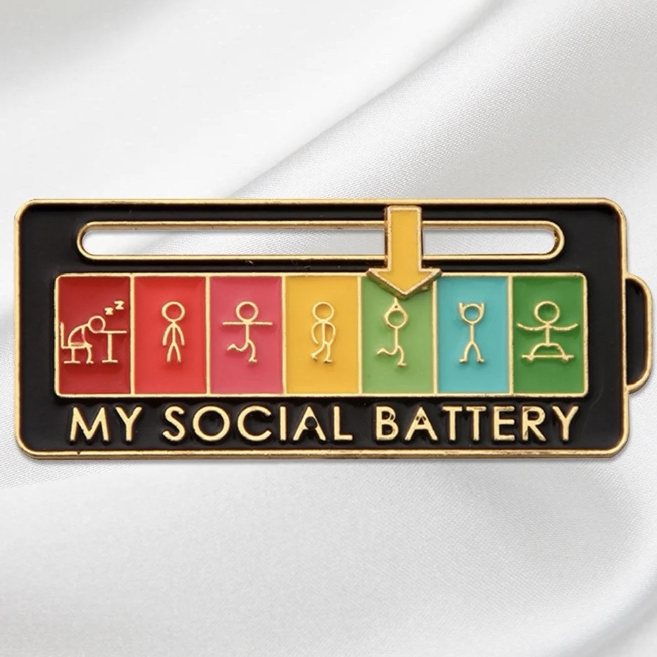 Social Battery Fidget Pin – Moving Arrow – Anxiety Mental Health AuDHD
