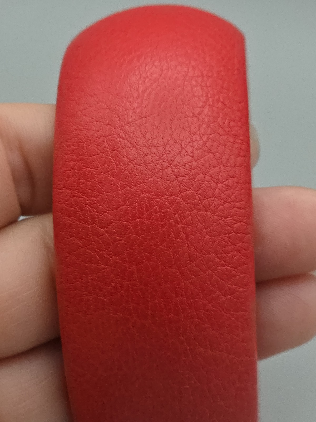 Scuola del Cuoio Genuine Red Italian Leather Wide Bangle Bracelet Made in Italy
