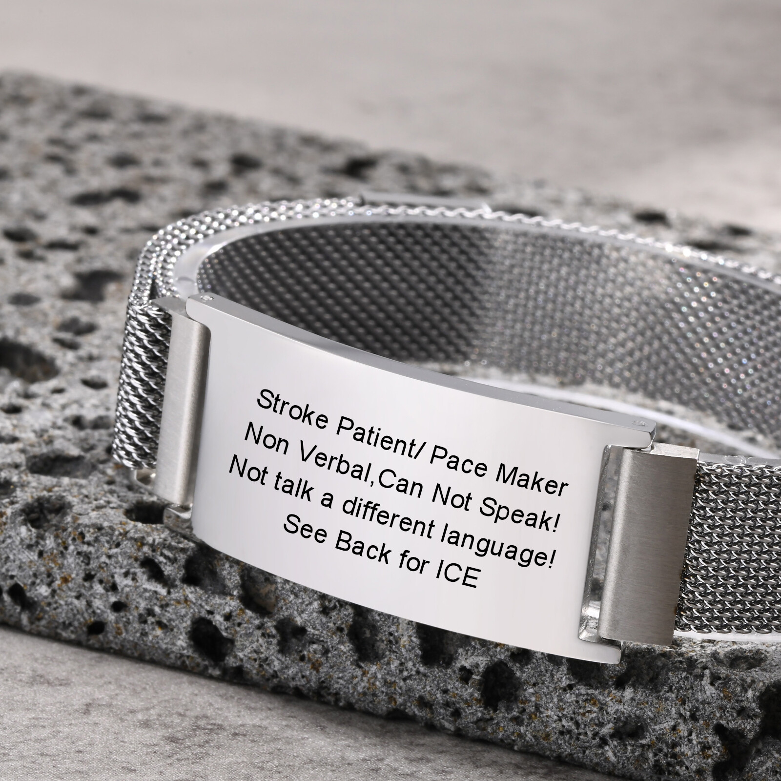 Personalized Medical Alert ID Bracelet Emergency Bangle Wristband Custom Engrave