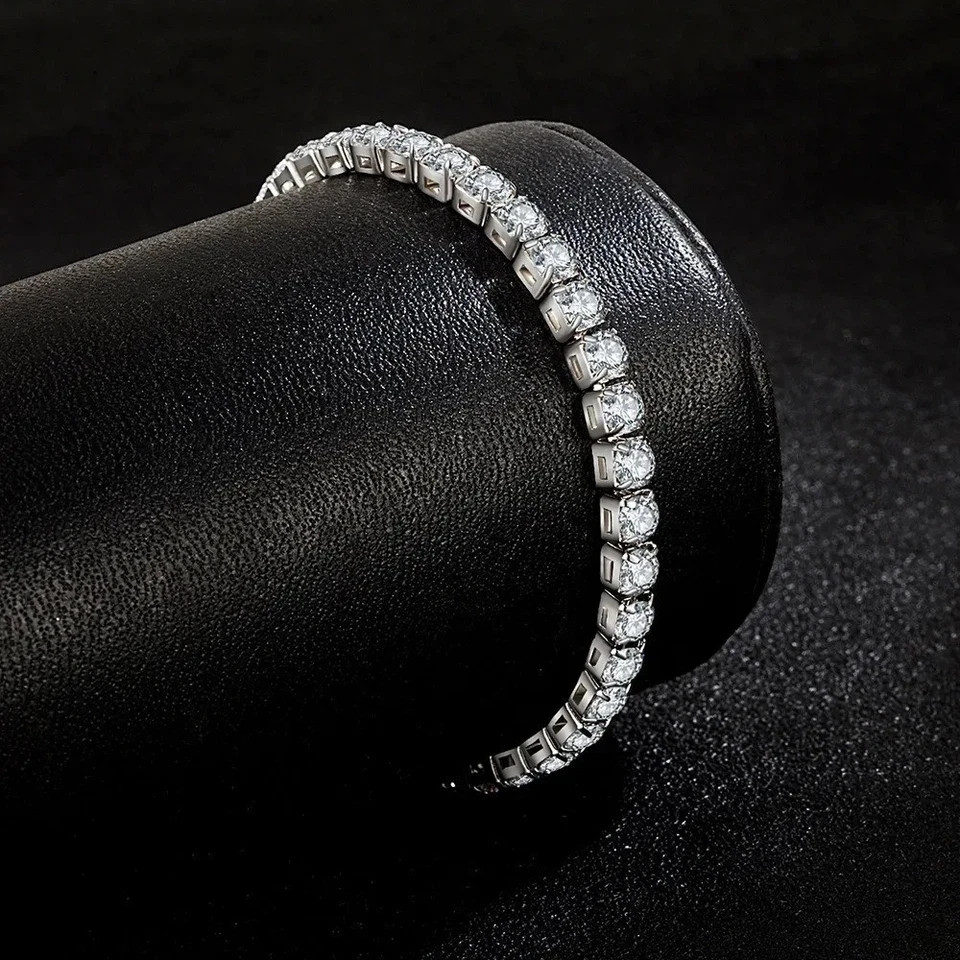 Women’s Tennis Bracelet 925 Sterling Silver Moissanite Wedding Jewelry Gift