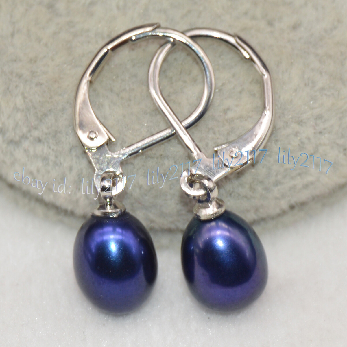 7-8mm Multicolor Natural Freshwater Pearl Drop Dangle Silver Leverback Earrings
