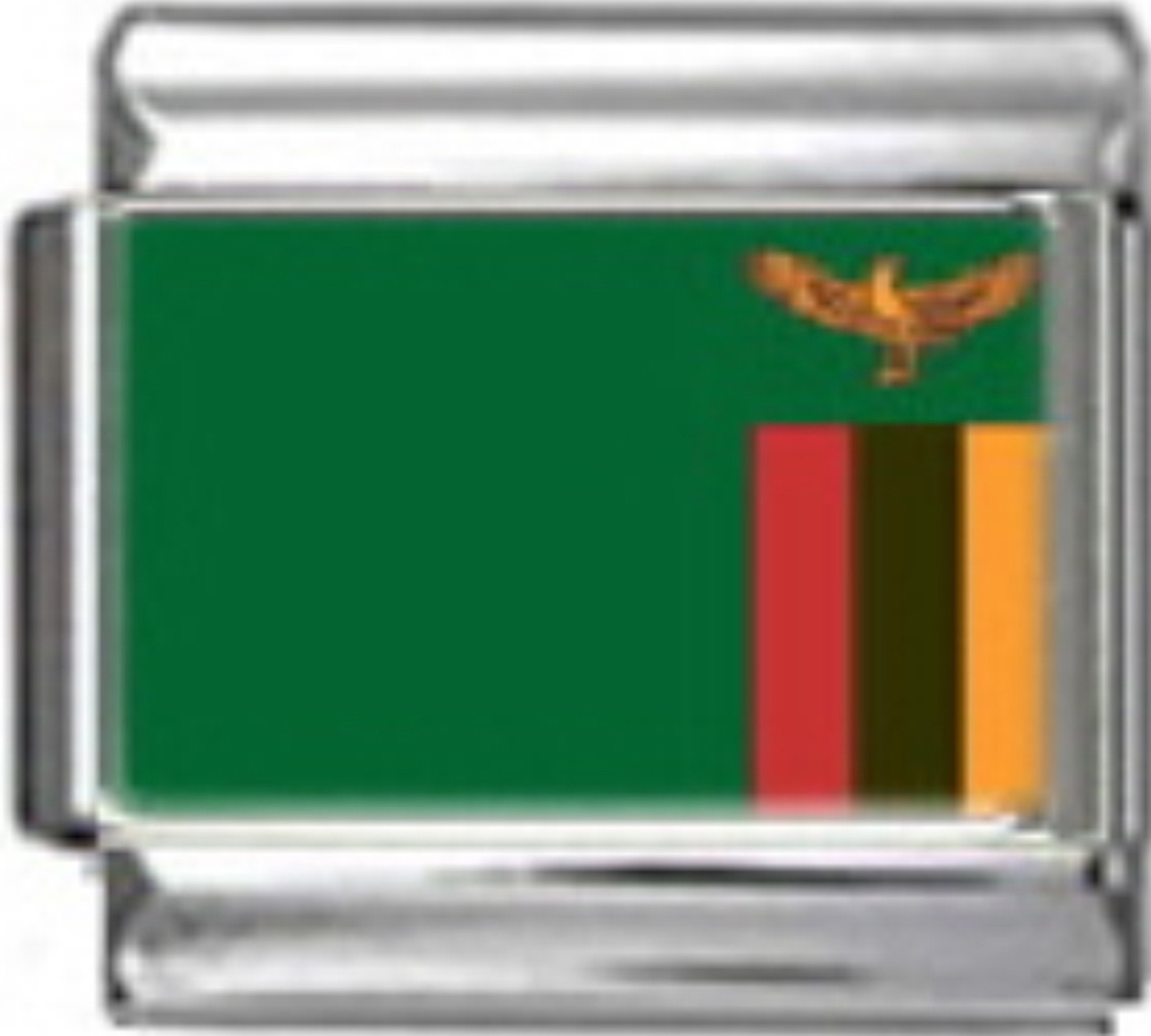 ZAMBIA ZAMBIAN FLAG Photo Italian 9mm Charm PC197 Fits Traditional Classic