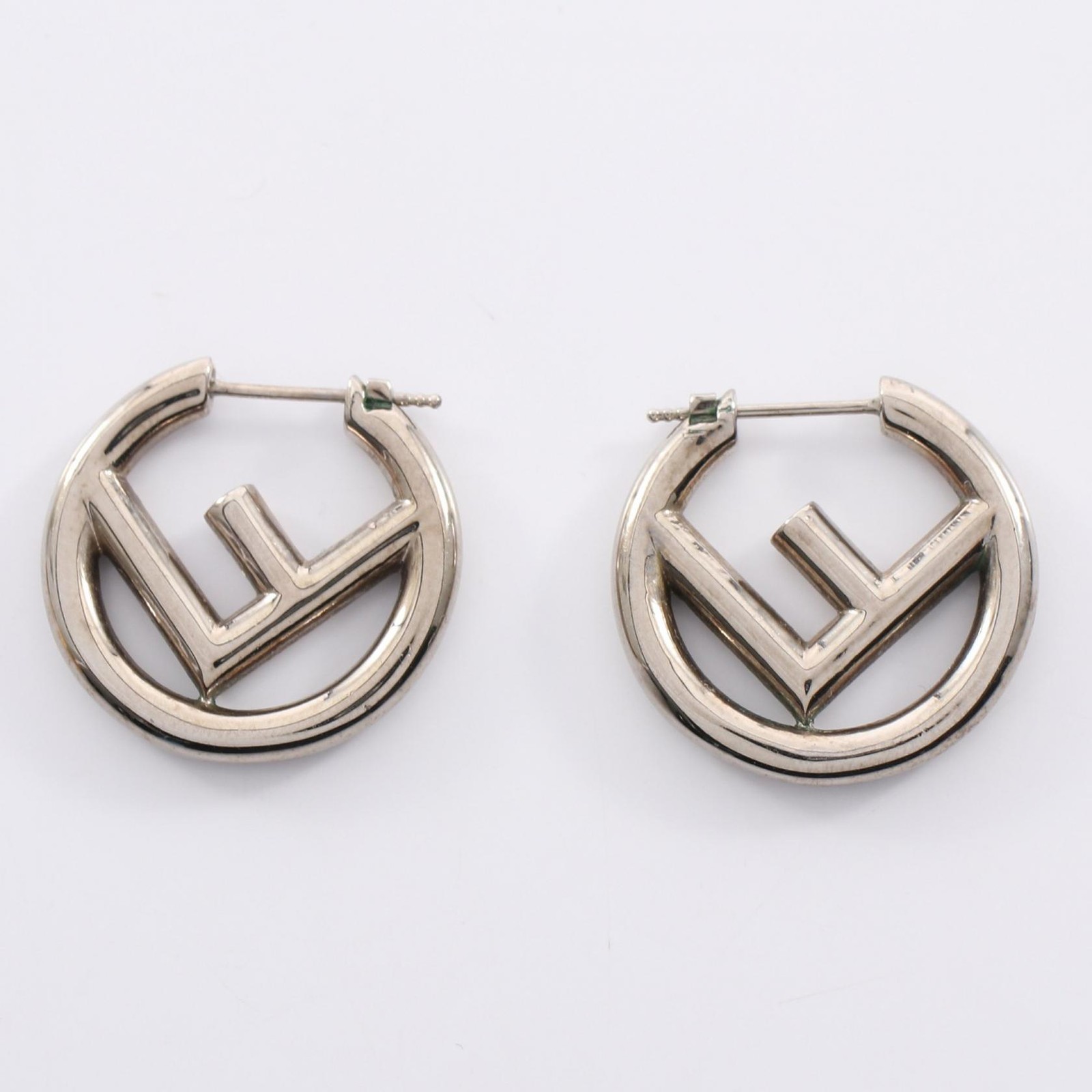 FENDI Ef’s Hoop Pierced earrings Stainless Steel Used Women