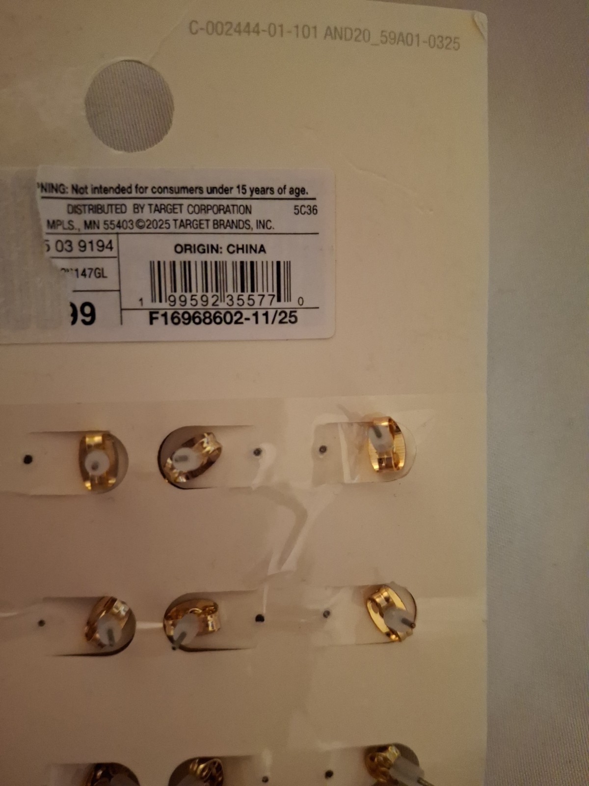 8 Pairs Of Gold Nickel Free Earrings From Target- A New Day NEW W TAGS