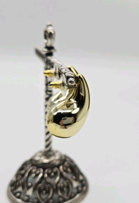 Teardrop Earrings Yellow Gold Plated Hollow Chunky Push Back Post 1.25 in