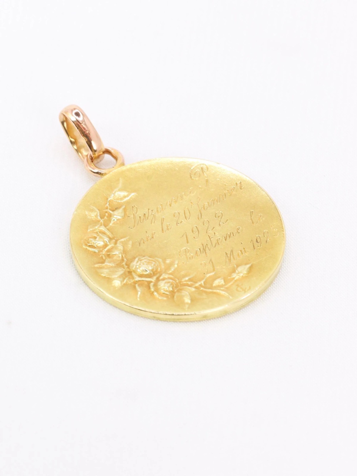 DROPSY Art Nouveau Sancta Maria medal in yellow gold