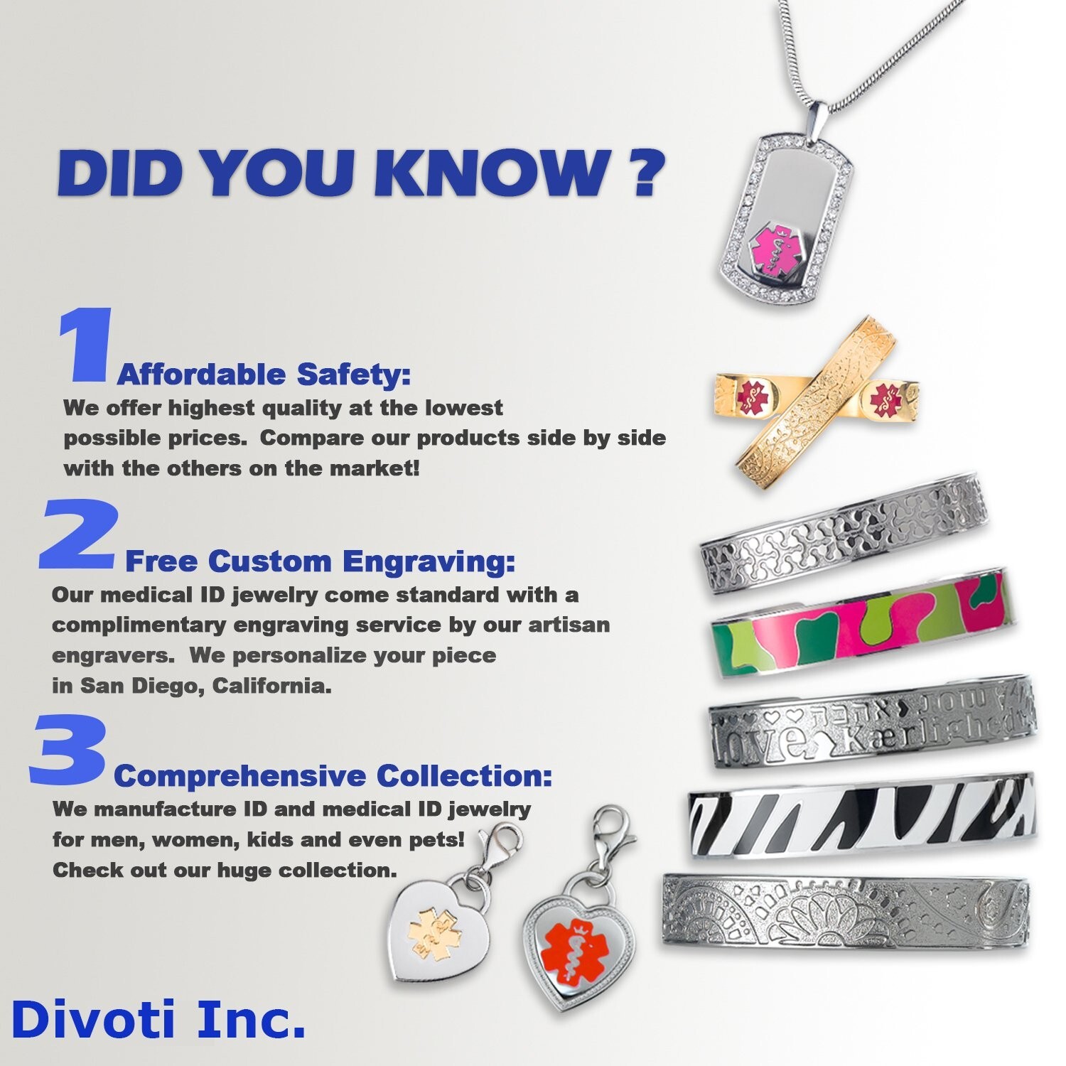 Divoti Living Sea Medical ID Cuff, Adjustable (fits 6.5-8.0″)