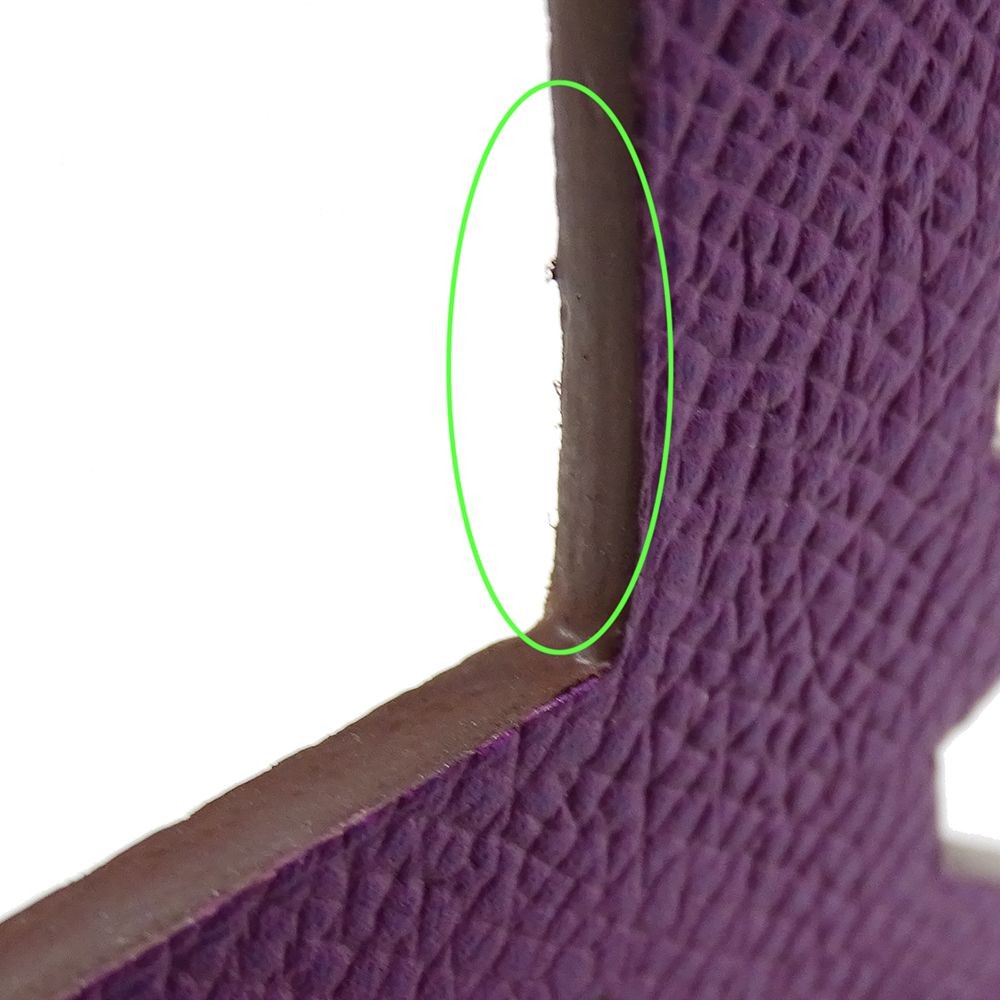 HERMES Charm Petit Ash Torii Ladies Mens Voeu Epsom Togo Purple Dark Brown Used