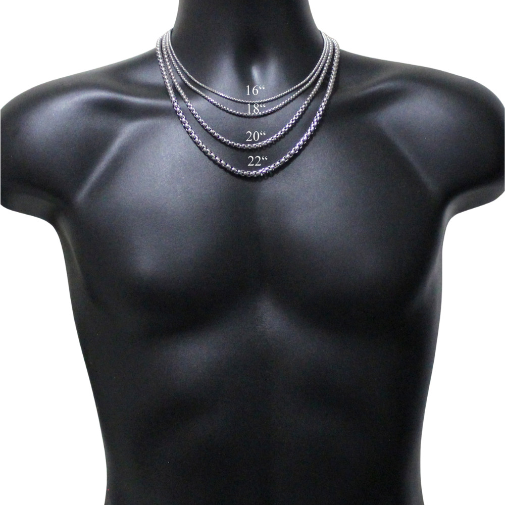Stainless Steel 2mm/3mm/4mm/5mm Smooth Round Box Men Women Necklace 16″-26″