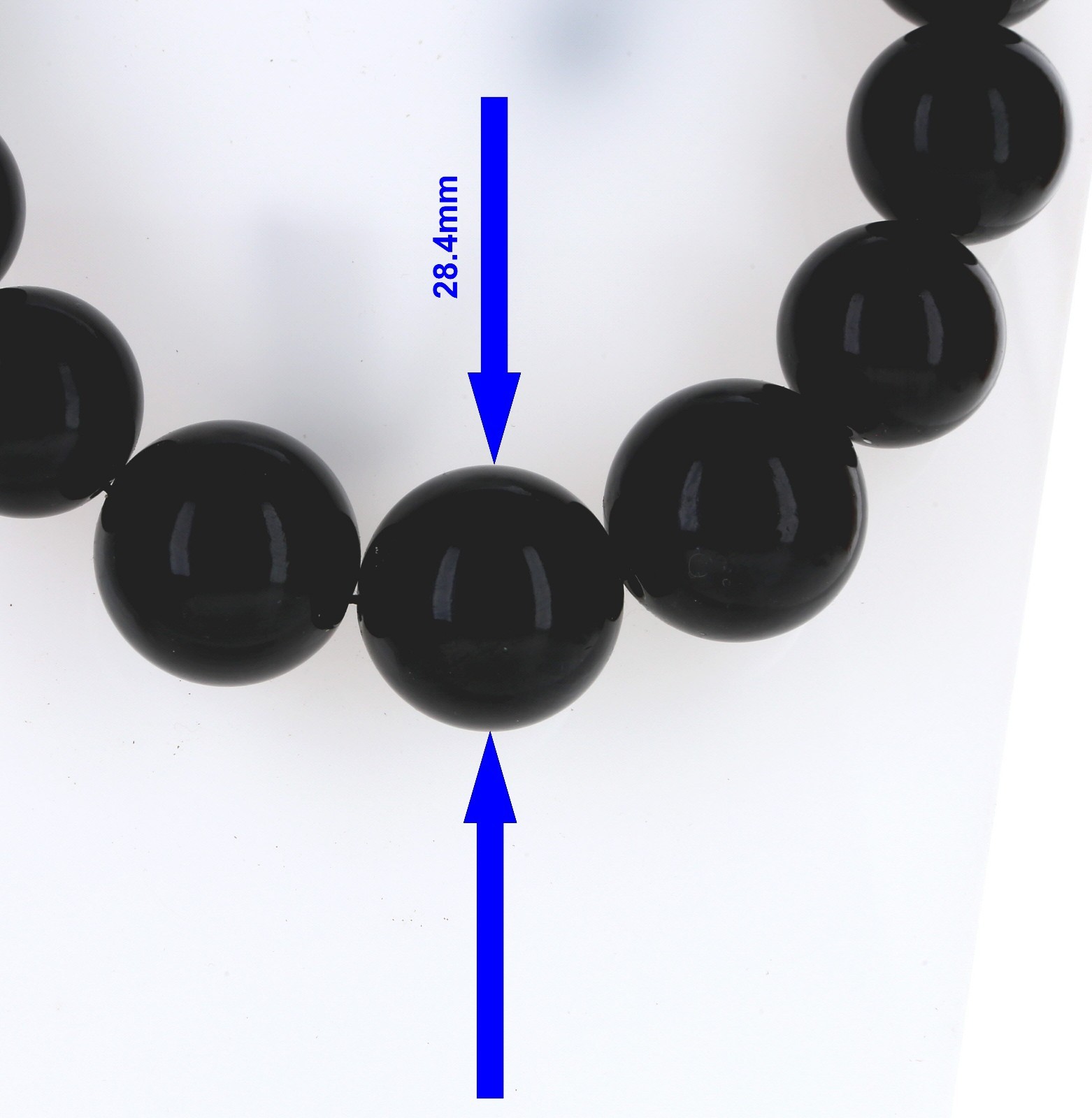 Black Chunky Bead Statement Necklace Faux Pearl Acrylic 19-22 Inch Earring Set